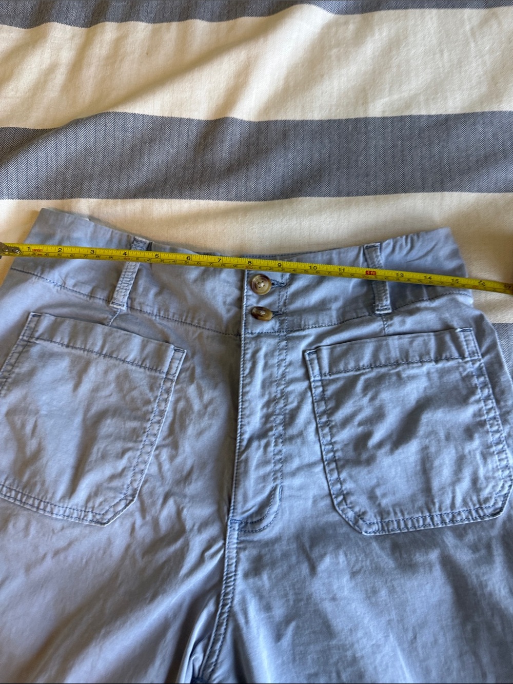 LC Lauren Conrad Light Blue High-Rise Wide-Leg cropped pants. - Picture 6 of 9